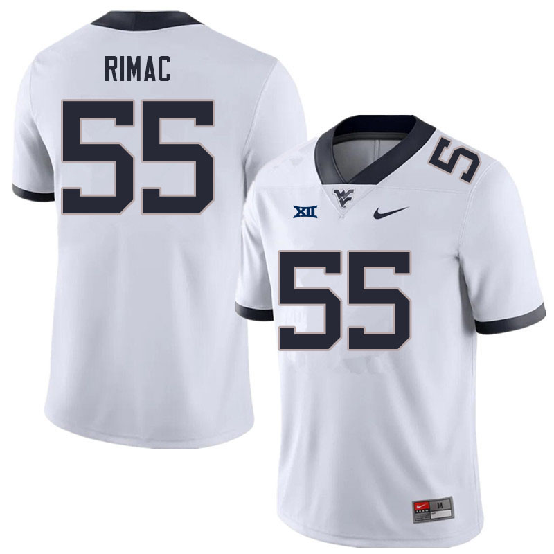 Men #55 Tomas Rimac West Virginia Mountaineers College Football Jerseys Sale-White - Click Image to Close